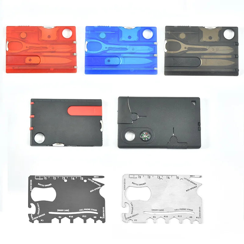 Rynx | 10 in 1 Pocket Credit Card Multi-Tool - Portable Outdoor Survival Gear for Camping and Hiking, Compact Card Tool Kit