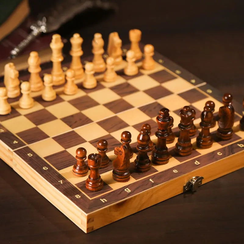 RYNX | Large Wooden Folding Magnetic Chess Set