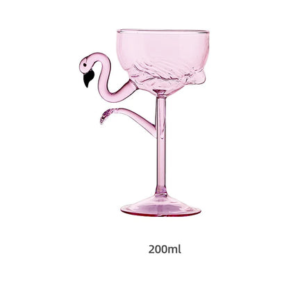 Rynx | Pink Flamingo Cocktail Clear Party Glasses