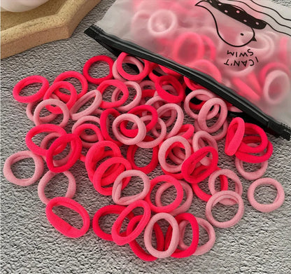 Rynx | 50/100pcs Colored Hair Ties for Kids: Elastic Hair Ties
