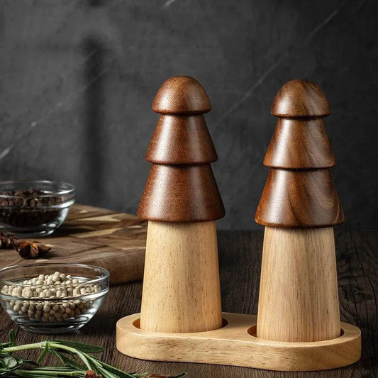 Rynx | Set of 3 - Elegant adjustable wooden spice mill set for gourmet cooking