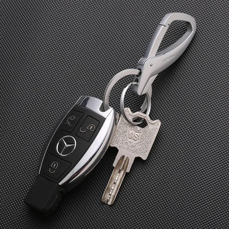 Rynx | High Quality Zinc Alloy Keychain - Simplicity Waist Hanging Double Ring Metal Key Chain for Men and Women