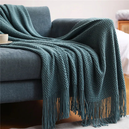 Rynx | Autumn knitted blanket Morandi Blue