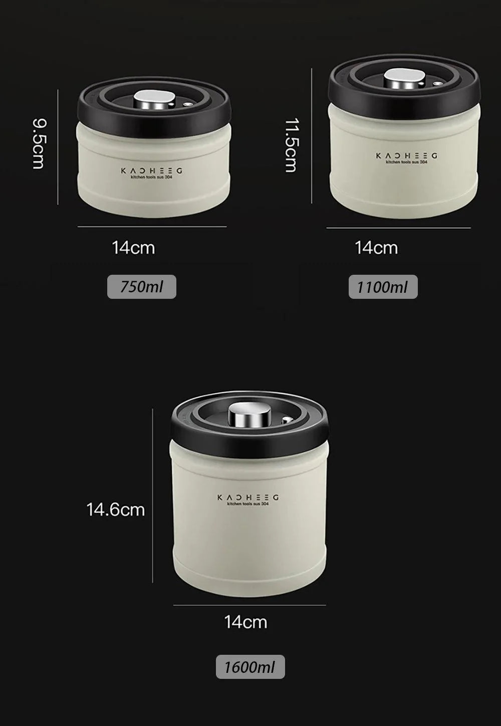 Rynx | Premium Stainless Steel Coffee Storage Container Set with CO2 Release Valve - Maximize Freshness & Kitchen Organization