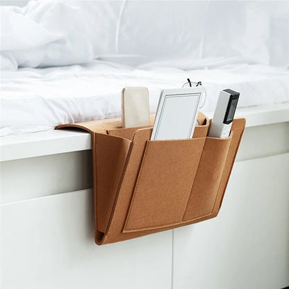 Rynx | Felt Bedside Storage Organizer - Couch and Bed Caddy with Pockets for TV Remote Control and More