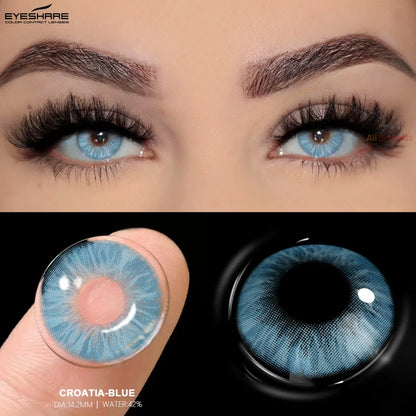 Rynx | New colored contact lenses daily disposable natural brown contact 1 day daily lens blue lenses 10 pcs/5 pairs gray pupils
