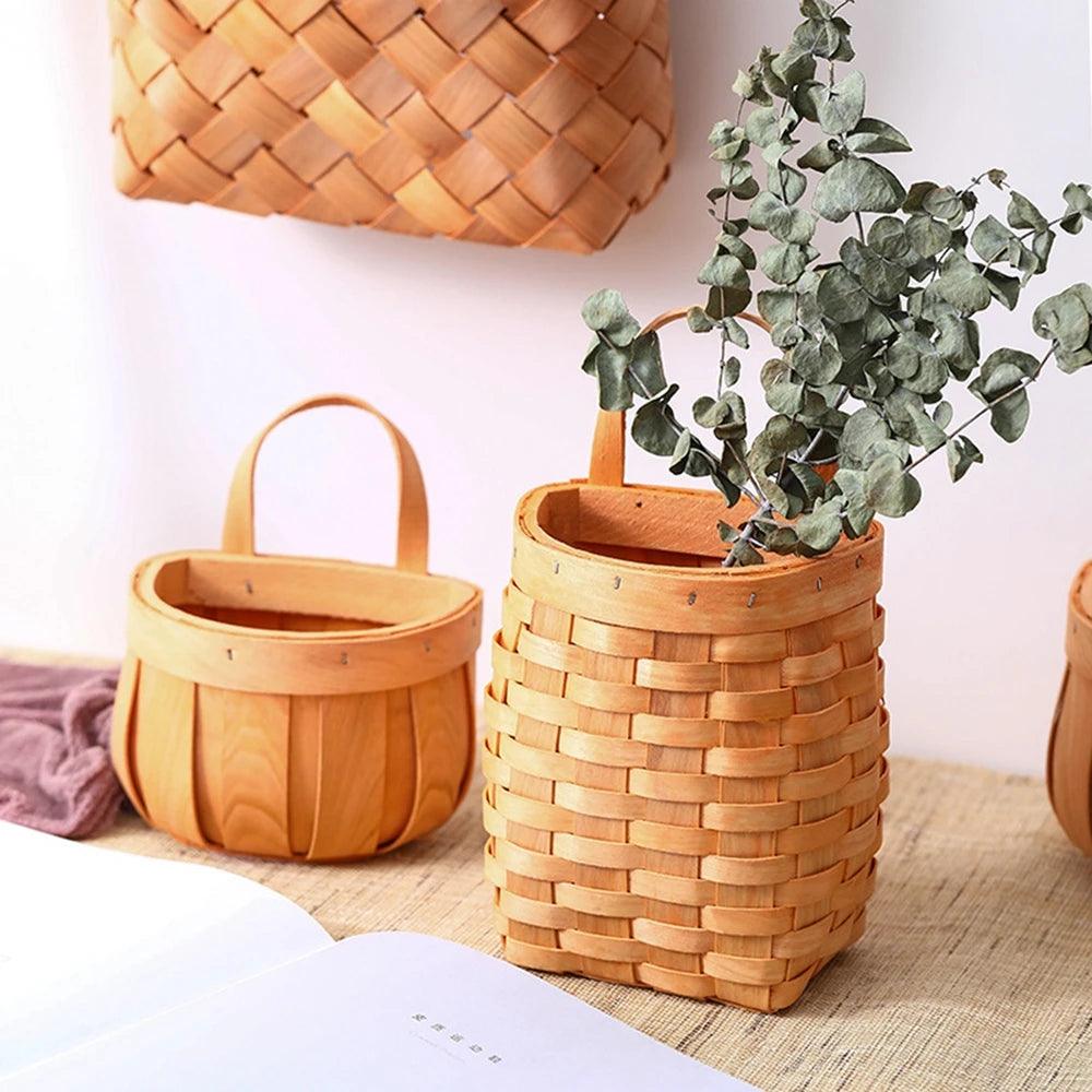 Rynx | Woven Bamboo Wall Baskets for Elegant Plant and Flower Arrangements
