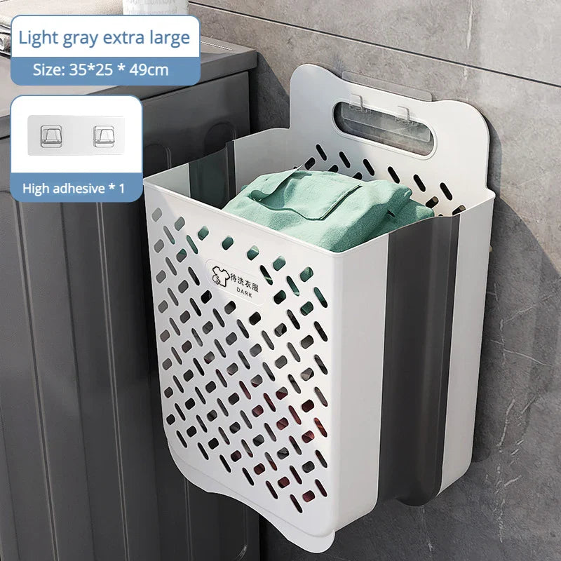 Rynx | Space-Saving Wall-Mounted Folding Laundry Basket - Your Household Laundry and Bathroom Organizer