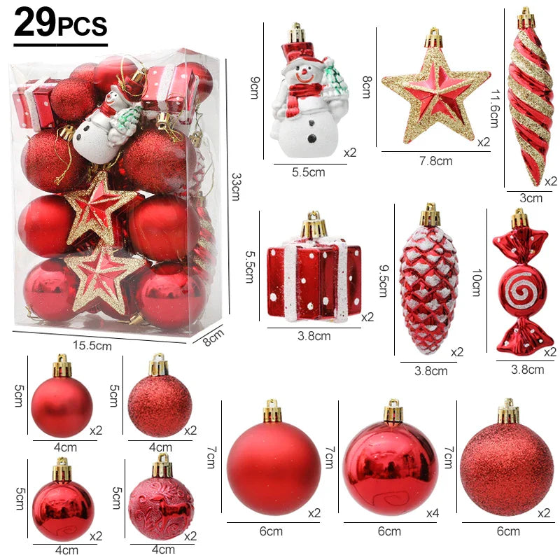 Rynx Christmas Tree Ornaments Red Candy Cane Hanging Decoration Large Pendants Set Christmas Decorations For Home 2024 Natal Navidad New Year