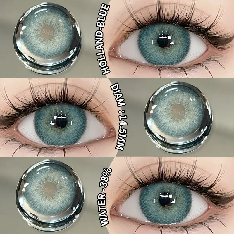 Rynx | 1 Pair New Colored Contact Lenses for Eyes Green Contact Lenses Fashion Blue Eye Lenses Annual Gray Beauty Contact Lenses
