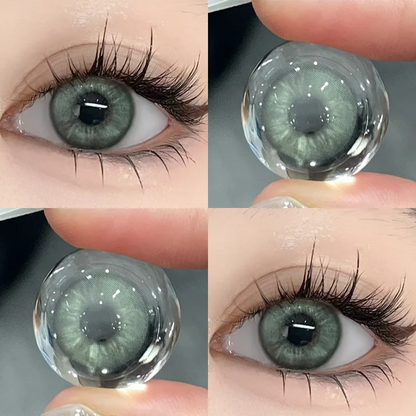 Rynx | 2pcs colored contact lenses for natural green eyes color lenses annually beautiful diopters myopia lenses pupil color cosmetics
