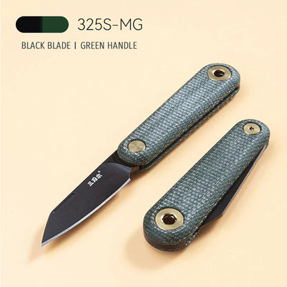 Rynx | SANRENMU 325S Pocket Folding Knife - Mini Key Outdoor Multi-Purpose Knife with 12C27 Blade and G10 Handle