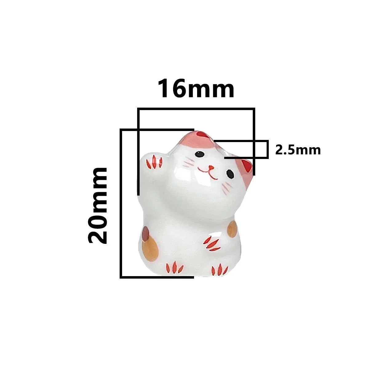 Rynx | Charming anime-inspired lucky cat ceramic beads for creative jewelry projects - 15x21mm porcelain essentials with vertical hole