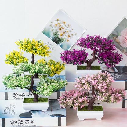Rynx Artificial Plants Bonsai Small Tree Pot Fake Plant Flowers Potted Plants Ornaments For Home Room Table Decoration Hotel Garden Decor