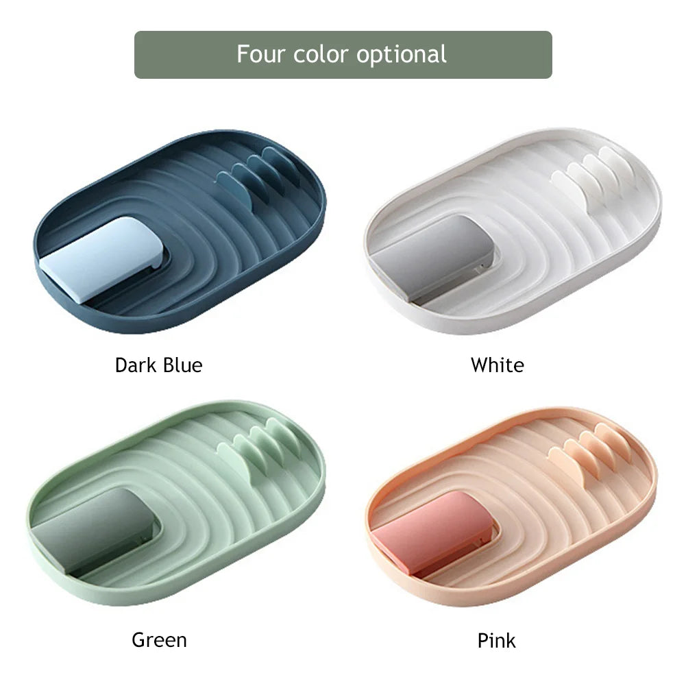 Rynx | Multifunction Ladle Spoon Rest & Utensil Organizer - Kitchen Storage Shelf with Pot Lid Storage Pad - Plastic Spatula Holder Racks