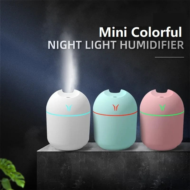 Rynx | 250ML USB Mini Air Humidifier - Ultrasonic Aroma Essential Oil Diffuser with LED Lamp for Home and Car