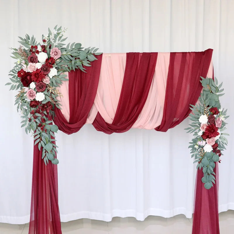 Rynx | Dusty Rose Wedding Arch Flower Decoration for Country Wedding Ceremony Floral Garland Reception Background Decoration