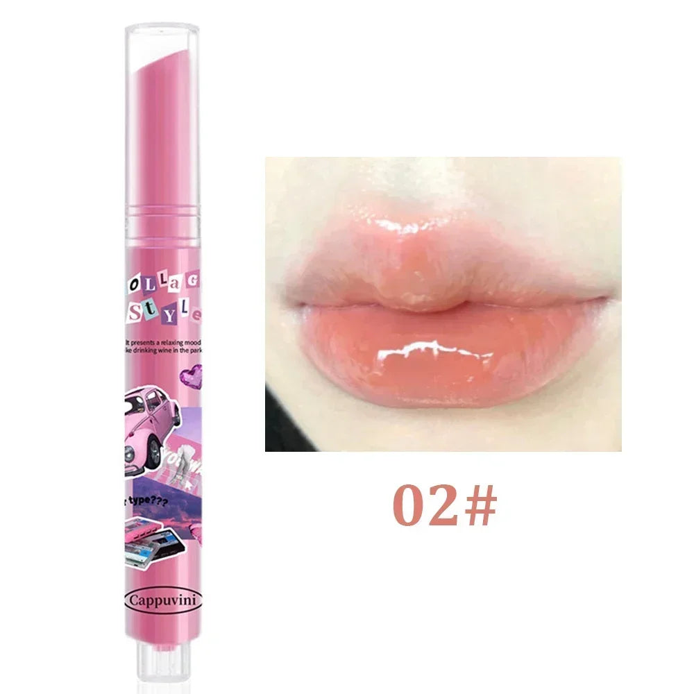 Rynx | Thin Tube Flower Lipstick Pencil Heart-Shaped Gel Lipstick Pencil Makeup Long-Lasting Moisturizing Lip Lacquer Girls Korean Cosmetics