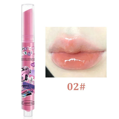 Rynx | Thin Tube Flower Lipstick Pencil Heart-Shaped Gel Lipstick Pencil Makeup Long-Lasting Moisturizing Lip Lacquer Girls Korean Cosmetics
