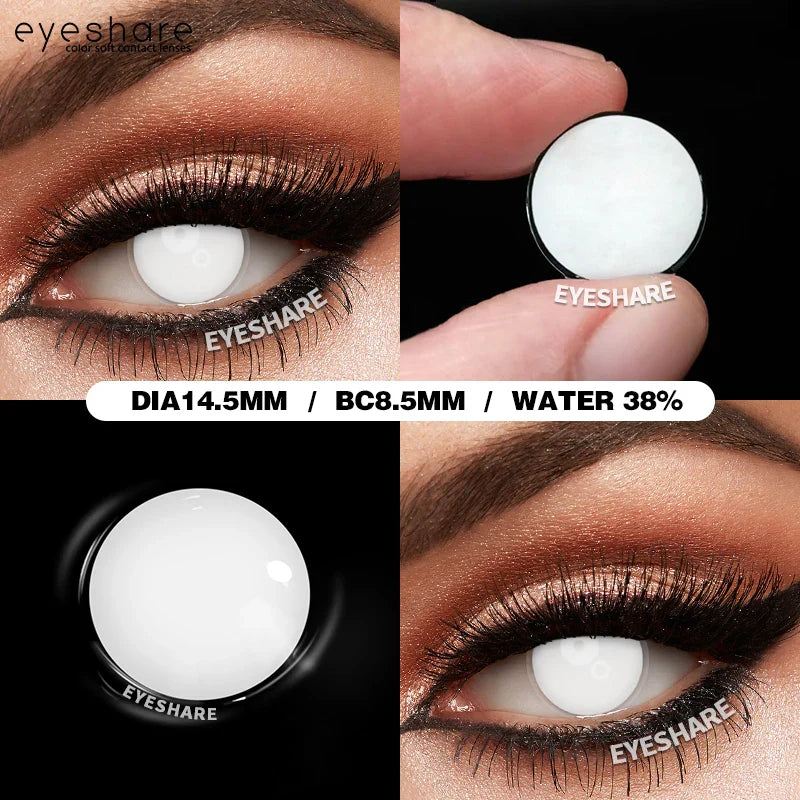 Rynx | 1 Pair Halloween Colored Contact Lenses for Cosplay White Contact Anime Colored Eye Lenses Annual Vampire Red Contact Lens