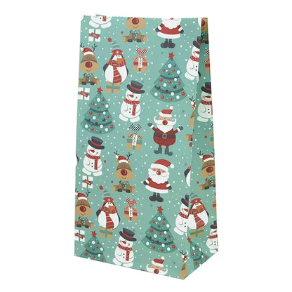 Rynx 10 pieces kraft paper candy cookie bags Santa snowman Christmas gift packaging bags Xmas Navidad New Year party decoration supplies