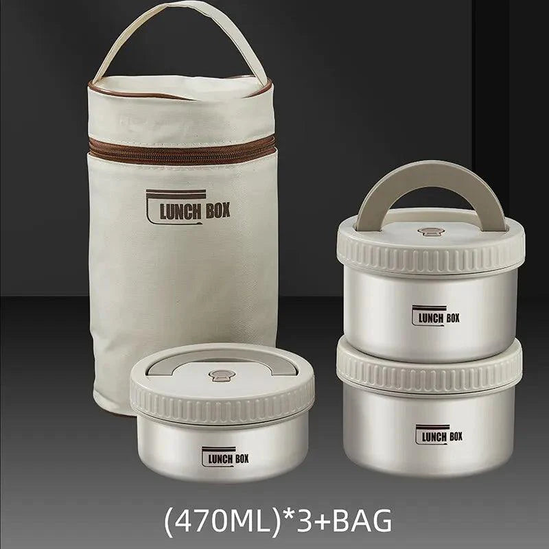 Rynx | Stainless Steel Thermo Bento Lunch Box Set with Portable Stackable Design