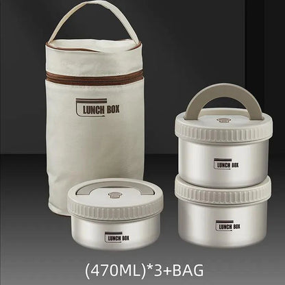 Rynx | Stainless Steel Thermo Bento Lunch Box Set with Portable Stackable Design