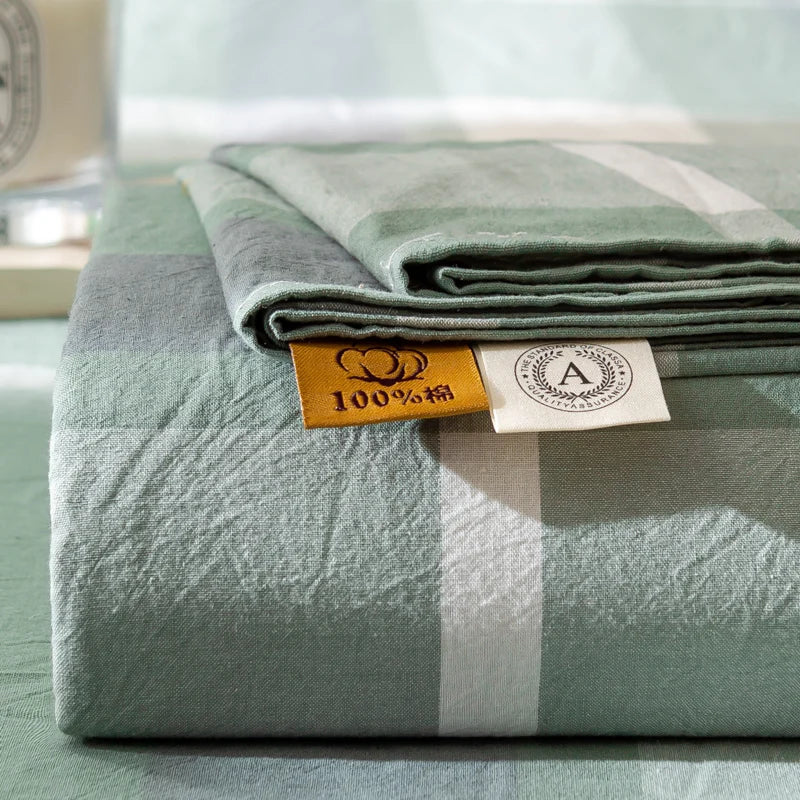 Rynx | Mattress Cover Japanese Style 100% Cotton Woven Fitted Sheet With Elastic Pair Bedding Single Bed Queen King Size