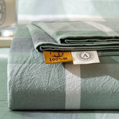 Rynx | Mattress Cover Japanese Style 100% Cotton Woven Fitted Sheet With Elastic Pair Bedding Single Bed Queen King Size