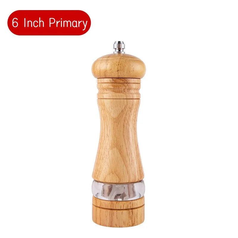 Rynx | Vintage Handcrafted Wooden Spice Mill Set - 6-Inch Gourmet Salt and Pepper Mills