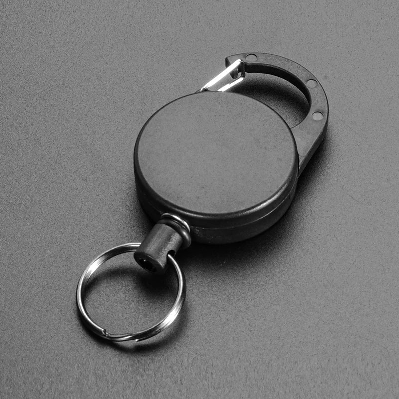 Rynx | Multifunctional Retractable Keychain Bag: 65CM Roll Recoil ID Card Holder, Stainless Steel Rope Key Ring - H61