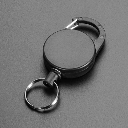 Rynx | Multifunctional Retractable Keychain Bag: 65CM Roll Recoil ID Card Holder, Stainless Steel Rope Key Ring - H61