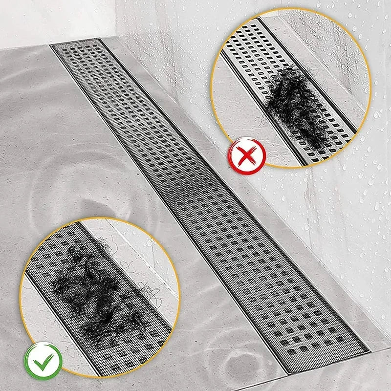 Rynx | Self-Adhesive Shower Drain Hair Catcher - Disposable Mesh Sink Strainer Filter - Cuttable Floor Drain Stickers for Bathroom