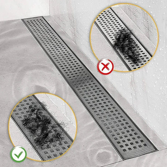 Rynx | Self-Adhesive Shower Drain Hair Catcher - Disposable Mesh Sink Strainer Filter - Cuttable Floor Drain Stickers for Bathroom