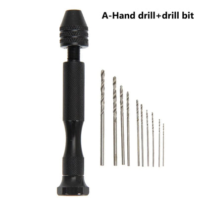 Rynx | Adjustable Manual Hand Drill With Keyless Chuck | Mini Micro Aluminum Hand Drill | HSS Steel Twist Drill Bit | Resin Mold Tools