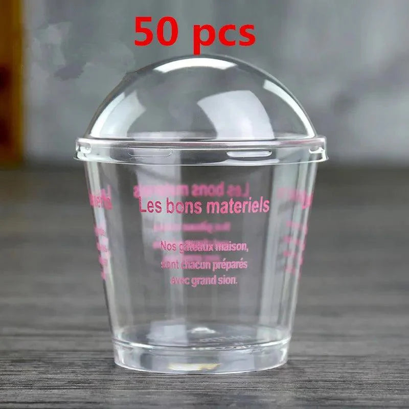Rynx | Elegant clear dessert cup collection with lids and spoons - Perfect for ice cream, yogurt, and mousse