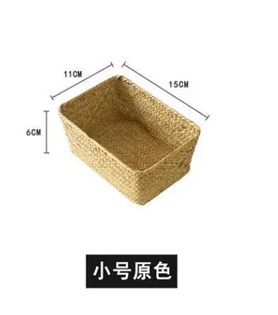Rynx | Natural Seaweed Laundry Basket with Lid - Stylish Basket for Bath Items, Cosmetics, and Towels