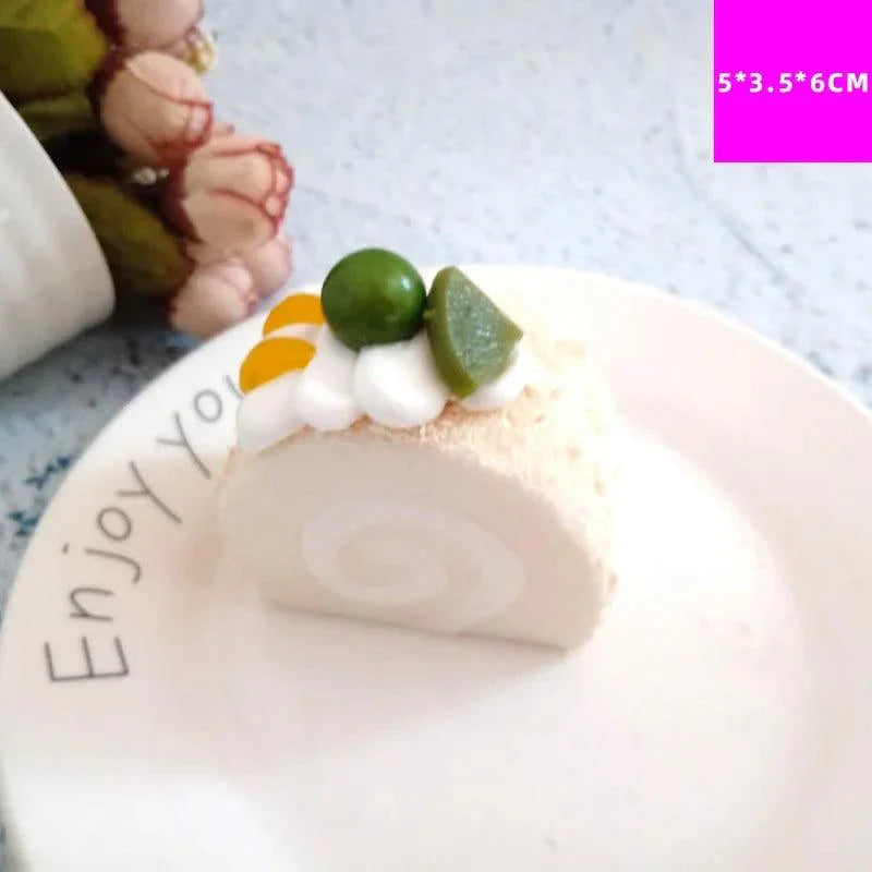 Rynx | Realistic Simulation Swiss Roll Cake Model for Display and Decoration - Perfect for Photography Props and Autumn Decor