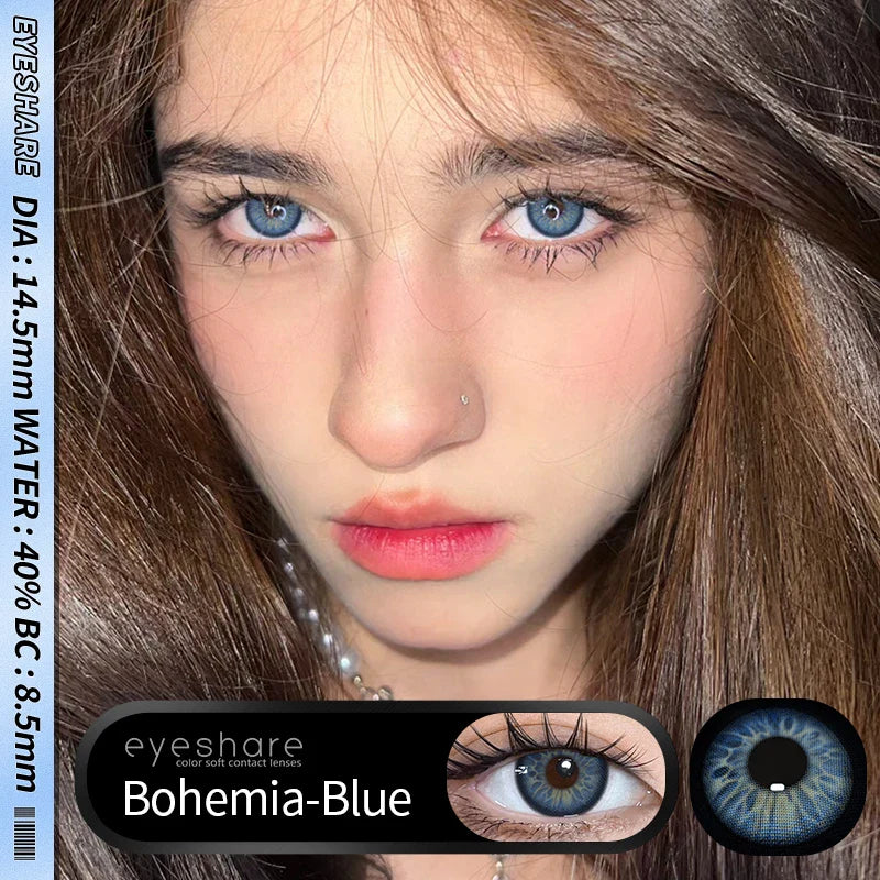 Rynx | 1 Pair New Colored Contact Lenses for Eyes Green Contact Lenses Fashion Blue Eye Lenses Annual Gray Beauty Contact Lenses