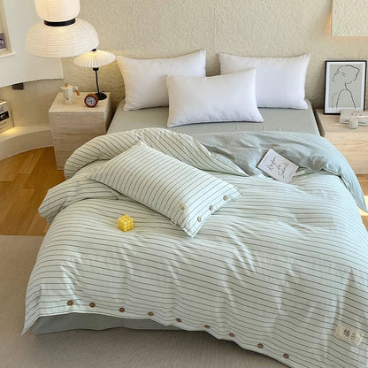 Rynx | 100% Cotton Duvet Cover Stripes Bedspread Skin-friendly Bedding Comforter Cover High-quality Duvet Cover duvet cover