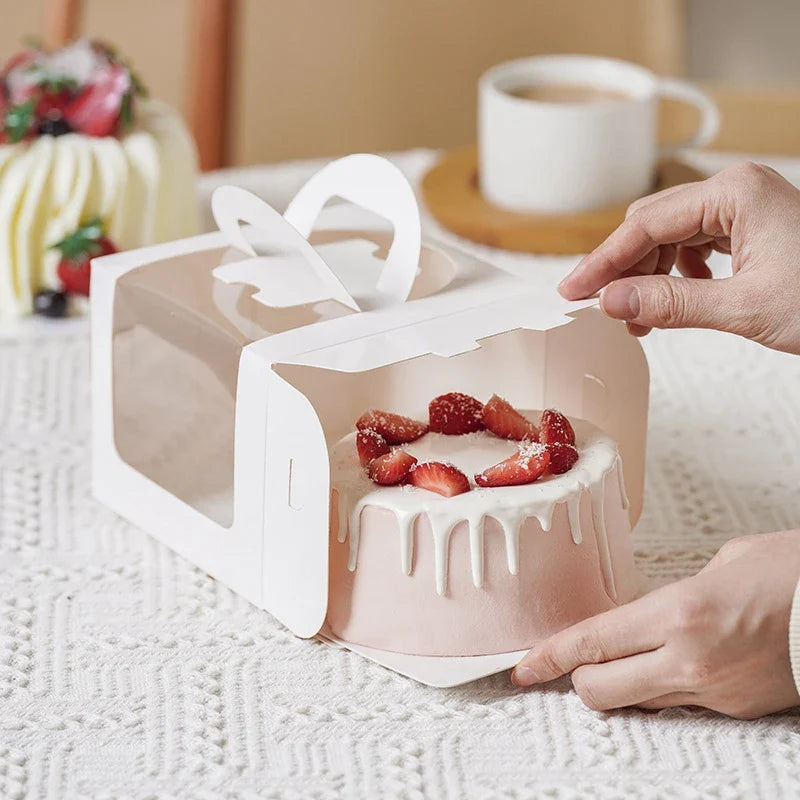 Rynx Large Cake Packaging Box Portable Muffin Cupcake Container Wedding Birthday Party Supplies Baby Shower Cookie Gift Paper Boxes