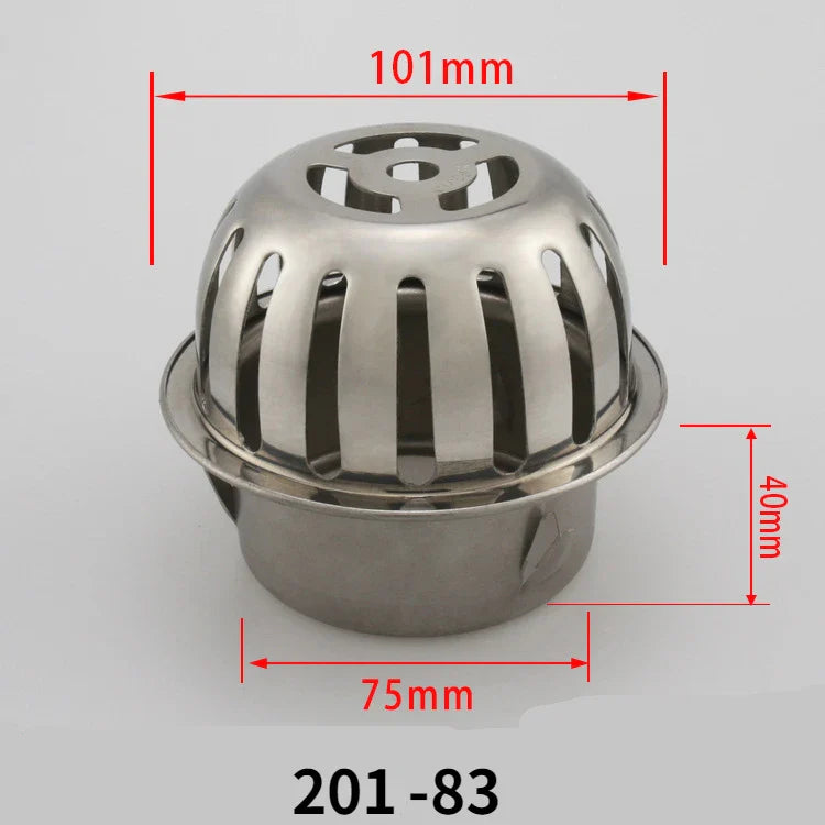 Rynx | Stainless Steel Round Balcony Roof Floor Drain - Large Displacement, Anti-Blocking Outdoor Rain Bucket Drainage