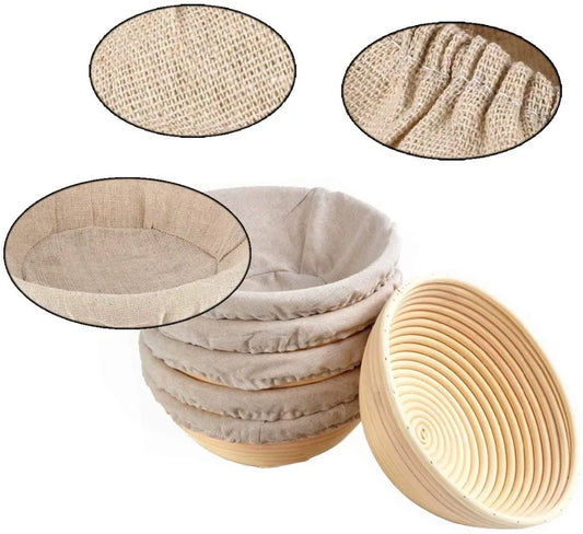 Rynx | Fermented Linen Cloth Cover for Round Rattan Bread Proofing Basket - Bread Dough Banneton Flax Cloth Liner Bag