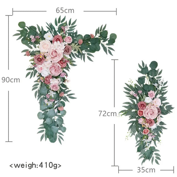 Rynx | Dusty Rose Wedding Arch Flower Decoration for Country Wedding Ceremony Floral Garland Reception Background Decoration