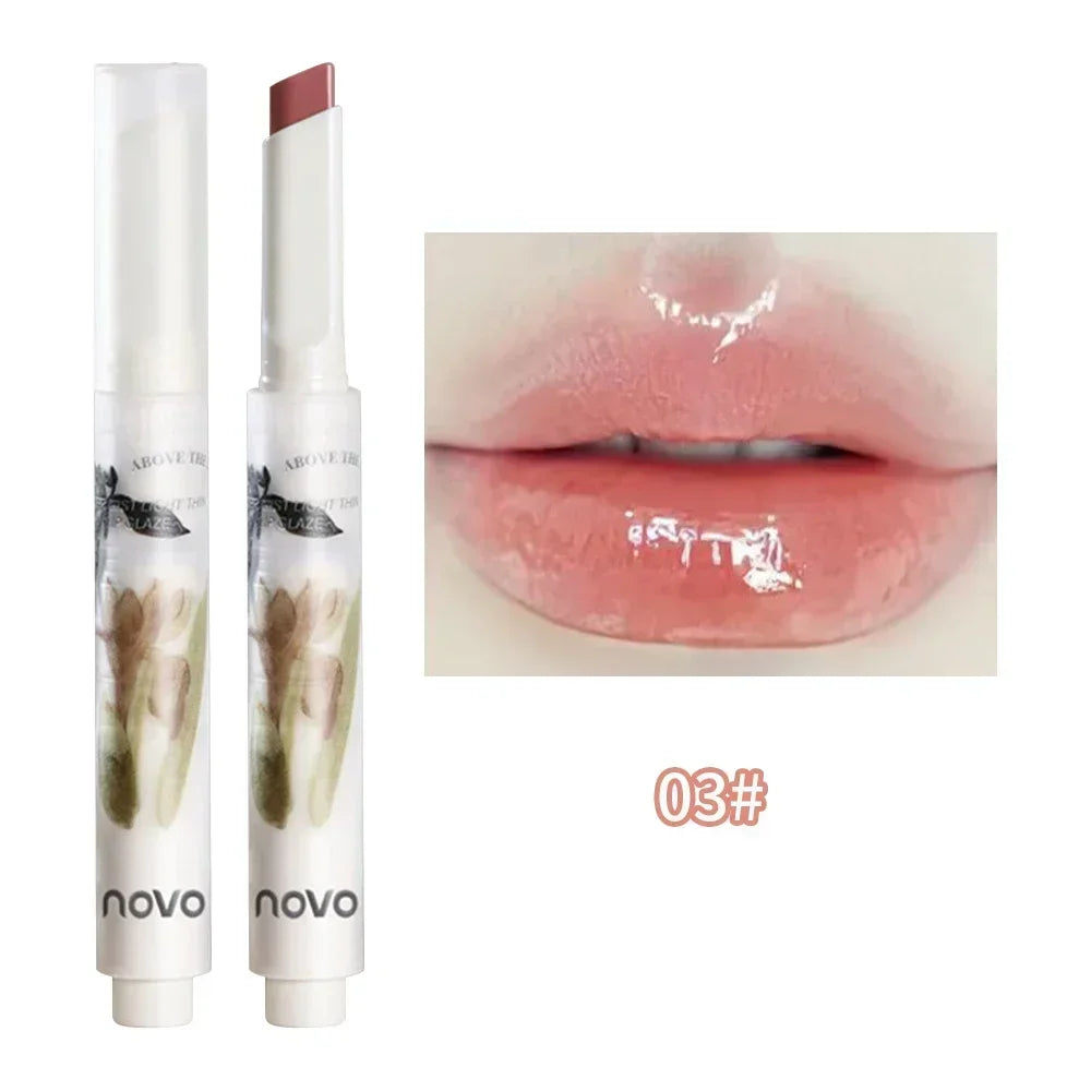 Rynx | Thin Tube Flower Lipstick Pencil Heart-Shaped Gel Lipstick Pencil Makeup Long-Lasting Moisturizing Lip Lacquer Girls Korean Cosmetics