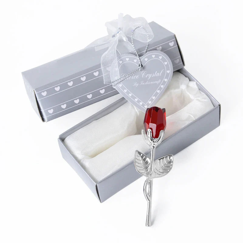 Rynx | Crystal Bear Glass Rose - Valentine's Day Gift, Fashion Ornament, Wedding Home Decor