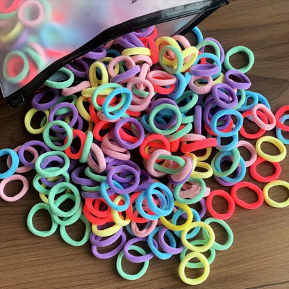 Rynx | 50/100pcs Colored Hair Ties for Kids: Elastic Hair Ties
