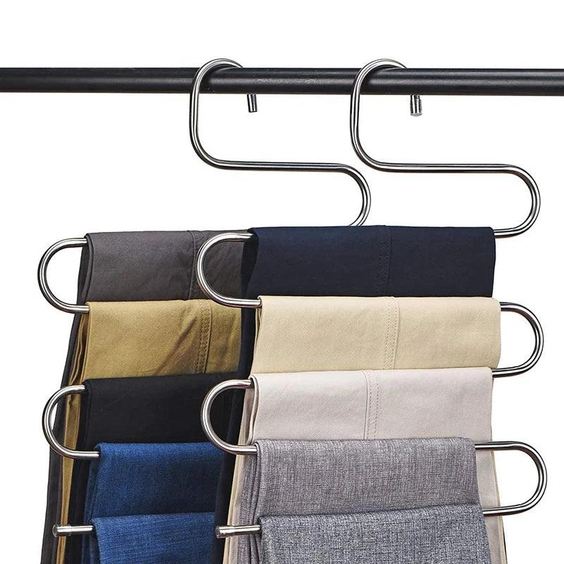 Rynx | Simplified 5-stage pants holder made of stainless steel with advanced grip technology for organizing wardrobes and bathrooms