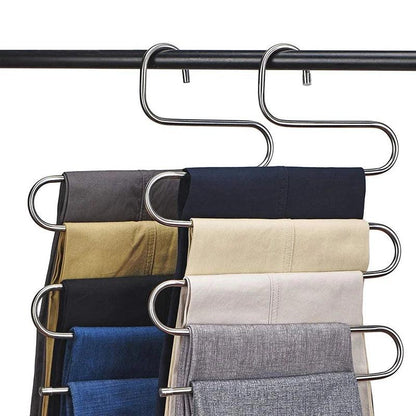 Rynx | Simplified 5-stage pants holder made of stainless steel with advanced grip technology for organizing wardrobes and bathrooms