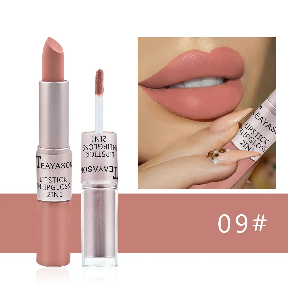 Rynx | Long lasting velvet matte lipstick double-ended lip gloss non-sticky cup lip gloss tint plumper waterproof lipstick makeup